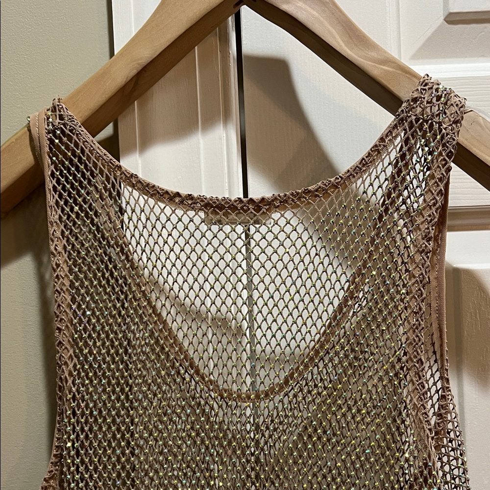 Free People Intimately Filter Finish Mesh & Crystal Cropped Tank — Size L - Picture 6 of 9